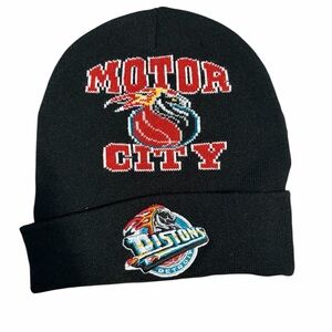 Mitchell & Mess Detroit Pistons Motor City Black Beanie